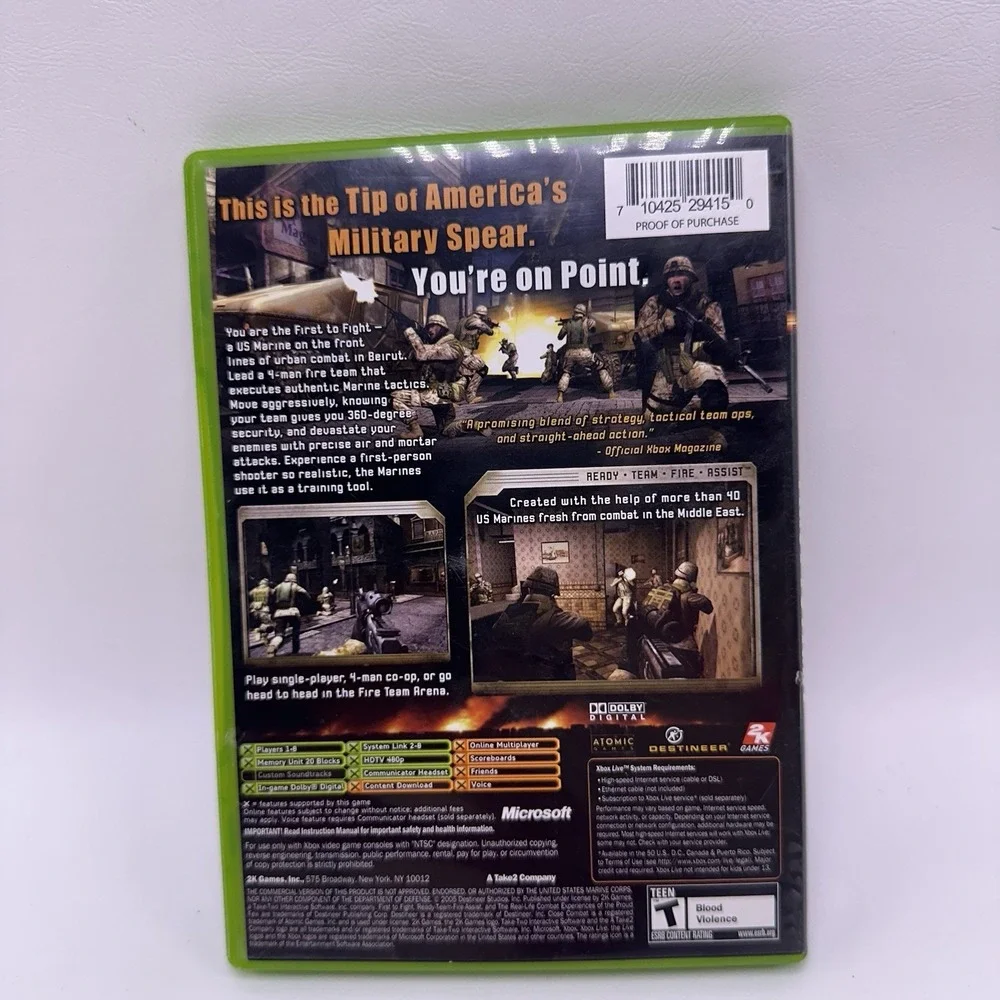 Close Combat:‎ First to Fight (Microsoft Xbox, 2005) CIB